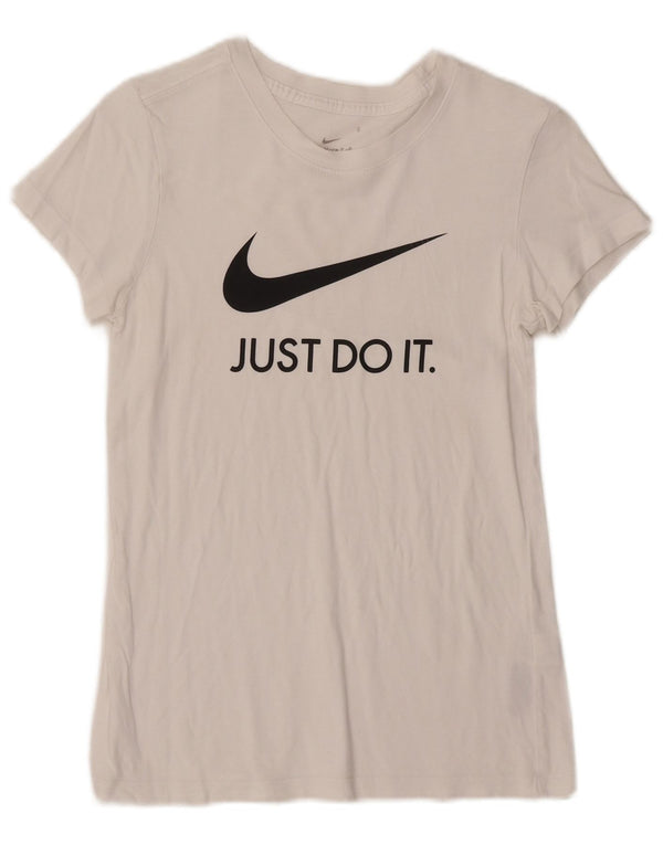 Damska koszulka z grafiką Nike Top UK 10, mała, biała bawełna