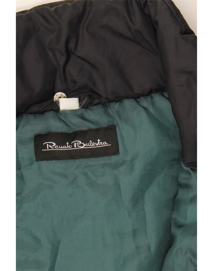 RENATO BALESTRA Mens Padded Jacket UK 42 XL Black Polyester Vintage Renato Balestra and Second-Hand Renato Balestra from Messina Hembry 