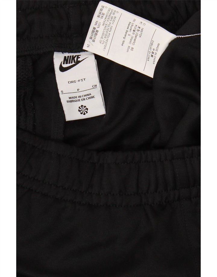 Męskie spodnie dresowe Nike Dri Fit z grafiką, małe, czarne, poliestrowe