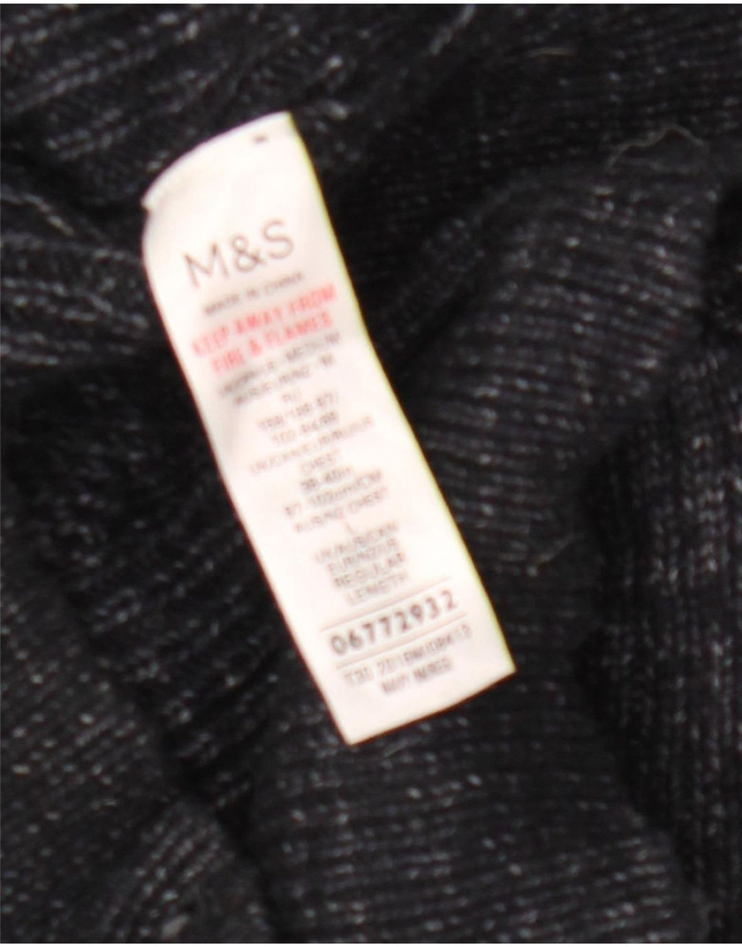 Marks & Spencer Męski sweter z golfem, średni granatowy, nakrapiany