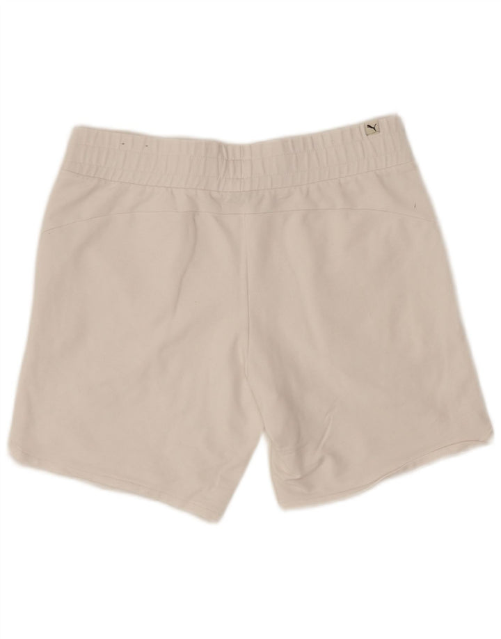 Damskie spodenki sportowe PUMA z grafiką UK 14, duże, białe, bawełniane