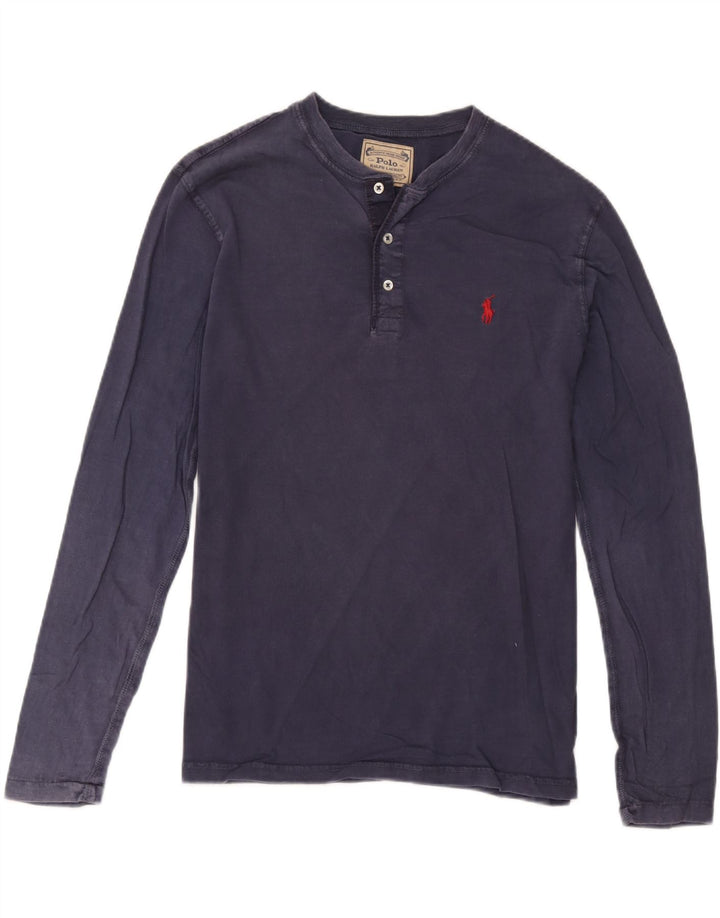 Koszulka męska Polo Ralph Lauren z długim rękawem, średnia, granatowa, bawełniana