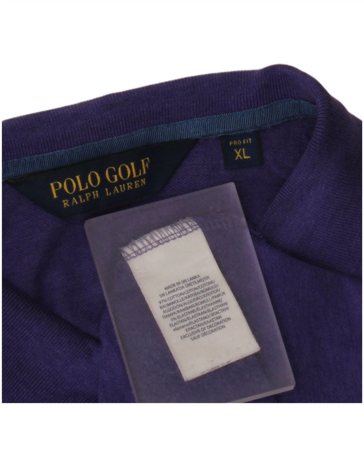 POLO RALPH LAUREN Męska koszulka polo XL, fioletowa, bawełniana