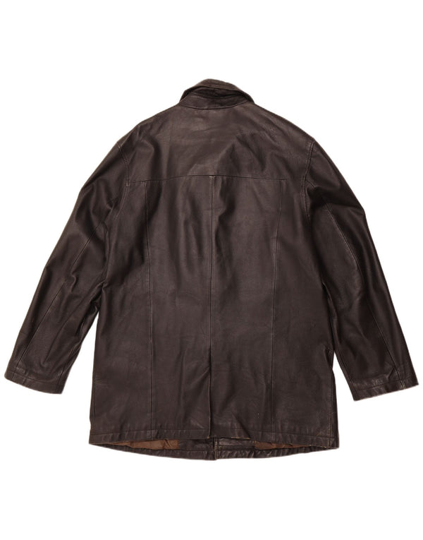 VINTAGE Mens Leather Jacket IT 50 Large Black