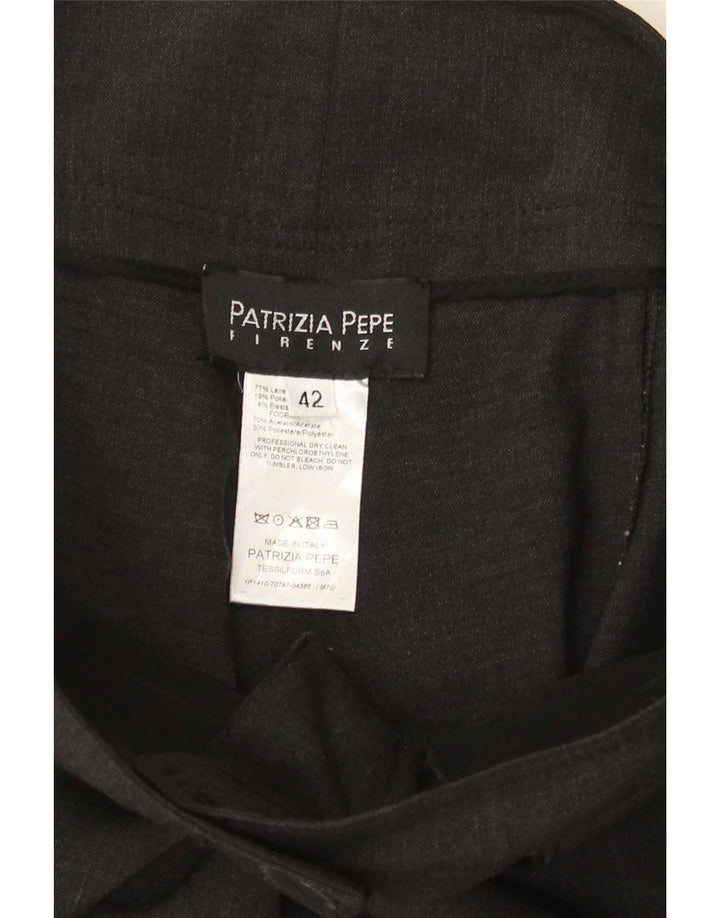 Damskie spodnie Capri Patrizia Pepe IT 42 Medium W30 L19 Szara wełna