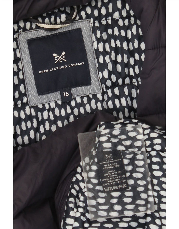 CREW CLOTHING Damska kurtka ocieplana UK 16, duża, granatowa, nylonowa