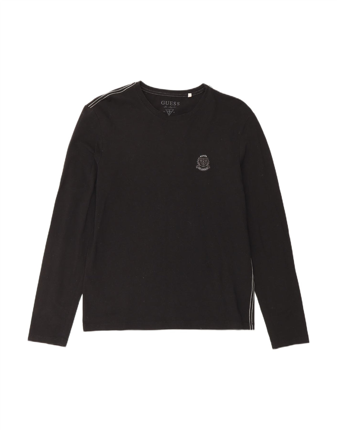 GUESS Womens Top Long Sleeve UK 12 Medium Black Cotton