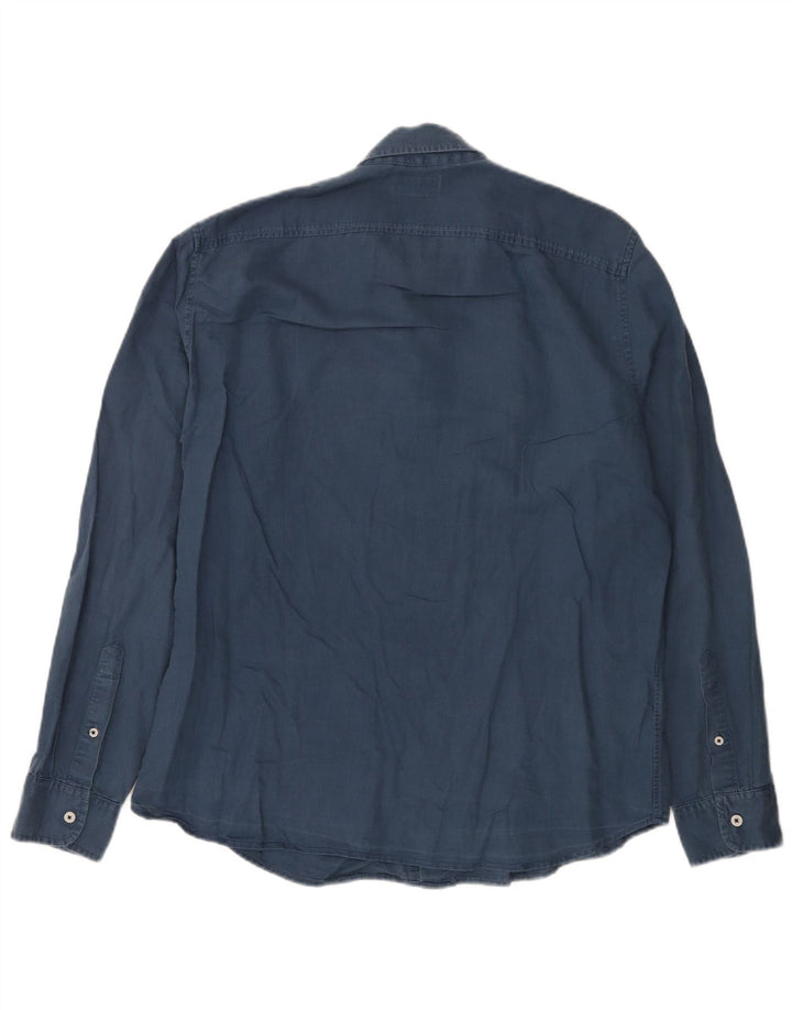 Koszula męska Timberland Slim Fit, duża, granatowa, lniana