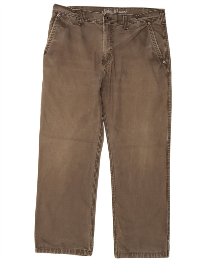 Męskie proste spodnie cargo Eddie Bauer W36 L30 Szara bawełna