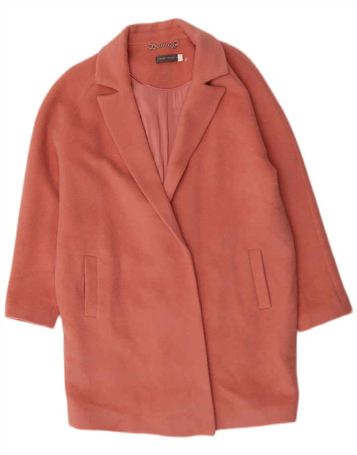 MINT VELVET Damski płaszcz oversize UK 14, duży, różowy, wełniany