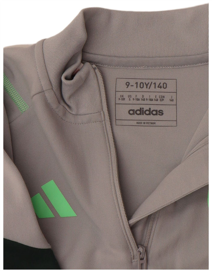 Chłopięcy dres ADIDAS Aeroready, 9-10 lat, szary, z blokami kolorów