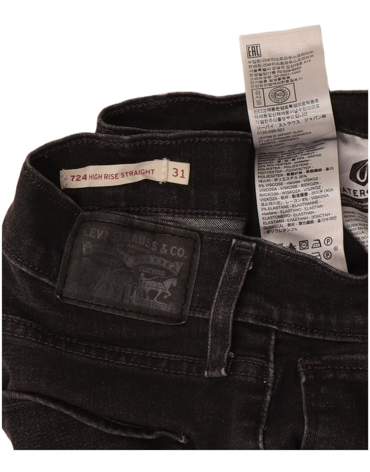 Damskie jeansy LEVI'S 724 z wysokim stanem, w trudnej sytuacji, W31 L26, szara bawełna