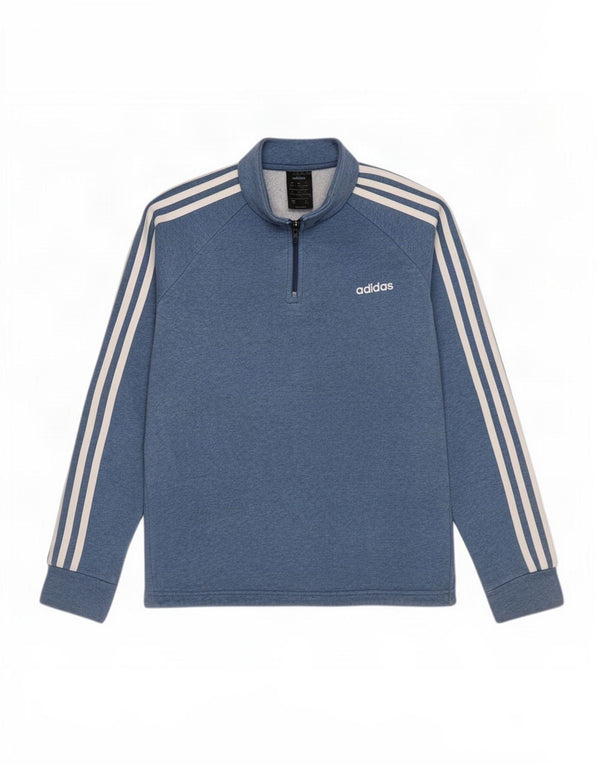 Damska bluza Adidas z zamkiem błyskawicznym, UK 12/14, średnia niebieska bawełna