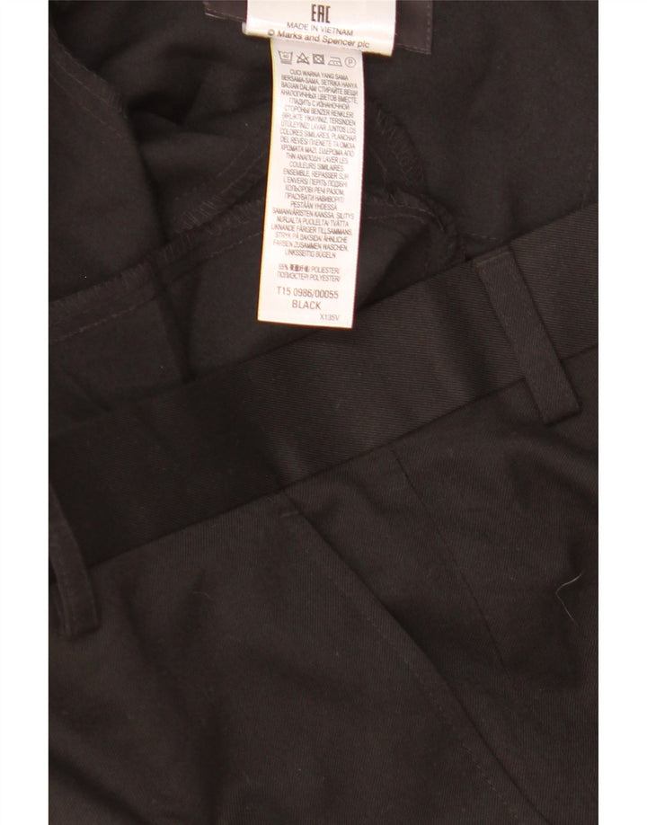 Męskie spodnie garniturowe Marks & Spencer W36 L25, czarny poliester