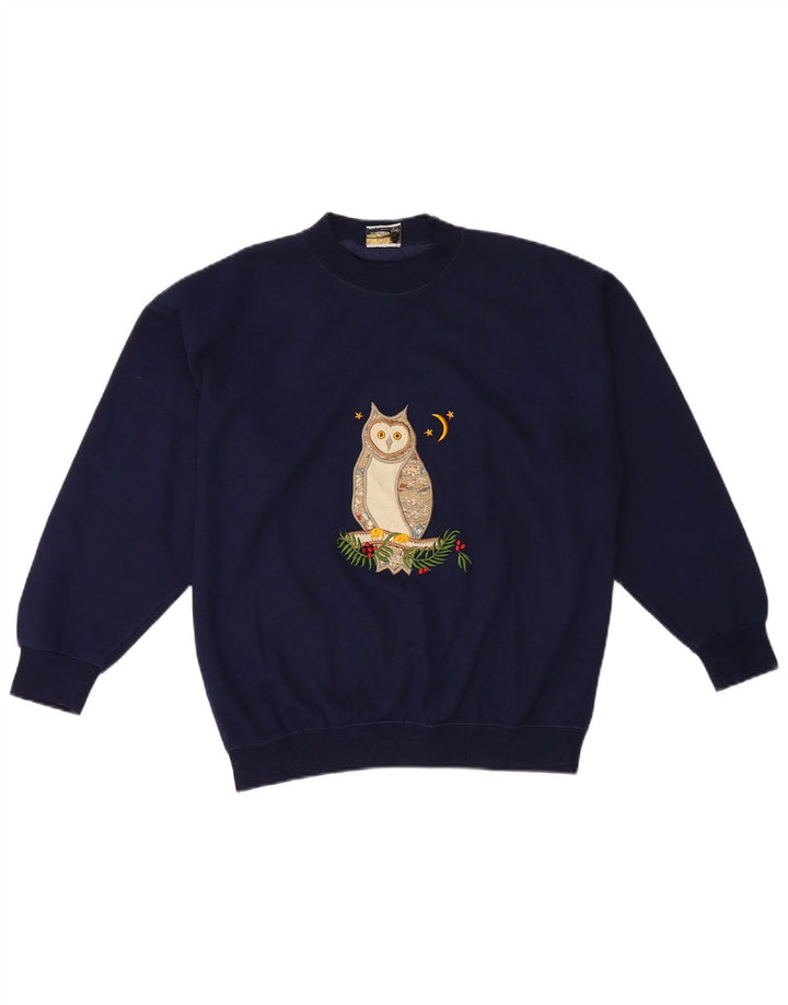 Damska bluza oversize z grafiką Acorn, UK 10, mała, granatowa