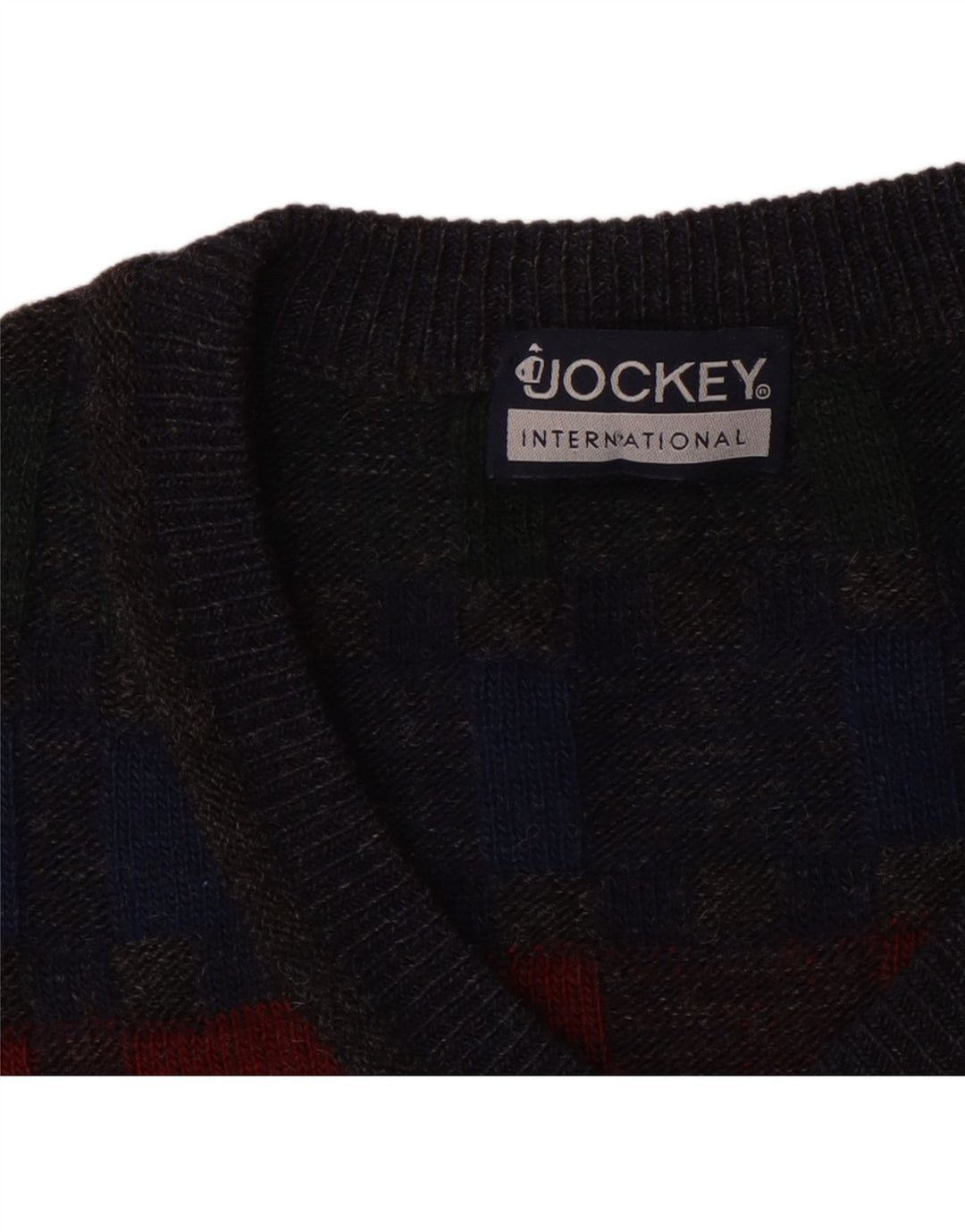 Męski sweter Jockey z dekoltem w kształcie litery V, 2XL, szara kratka
