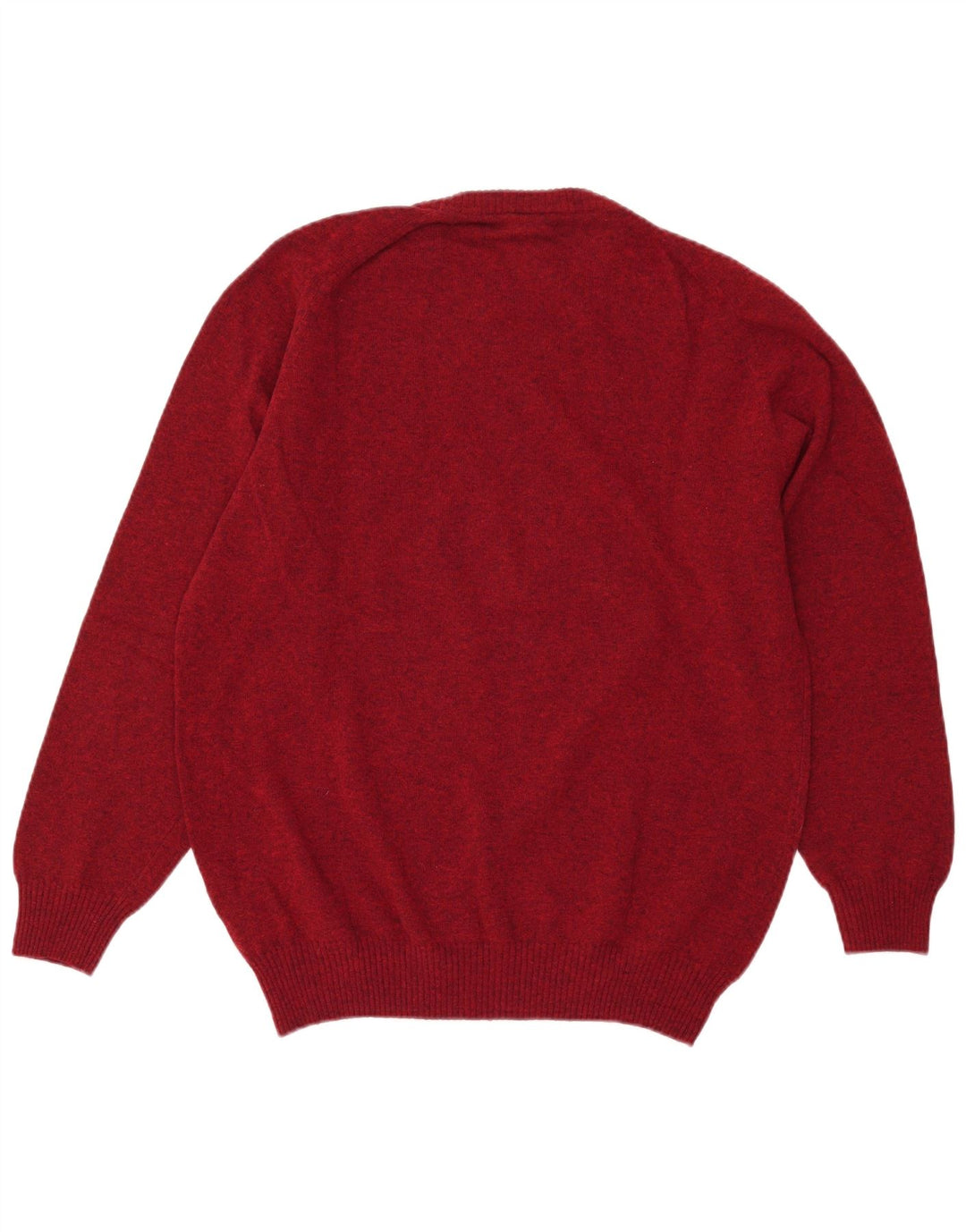 Męski sweter z okrągłym dekoltem w stylu vintage IT 50/52 Średni bordowy nakrapiany