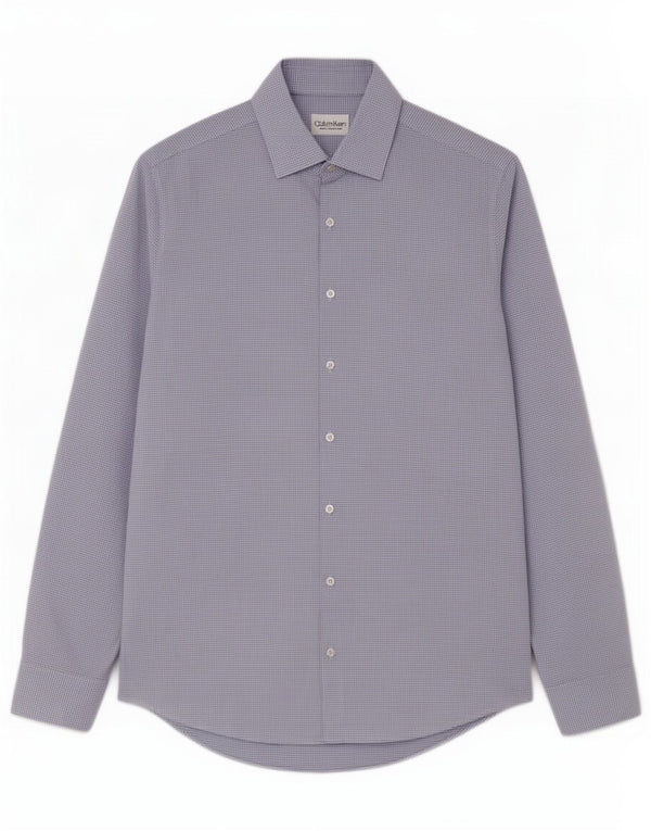 Męska koszula Calvin Klein Slim Fit, rozmiar 39 15 1/2, bawełniana średnia niebieska kratka