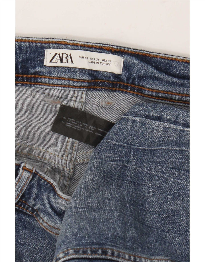 Męskie jeansy Zara w trudnej sytuacji, EU 40 Medium W31 L26, niebieska bawełna