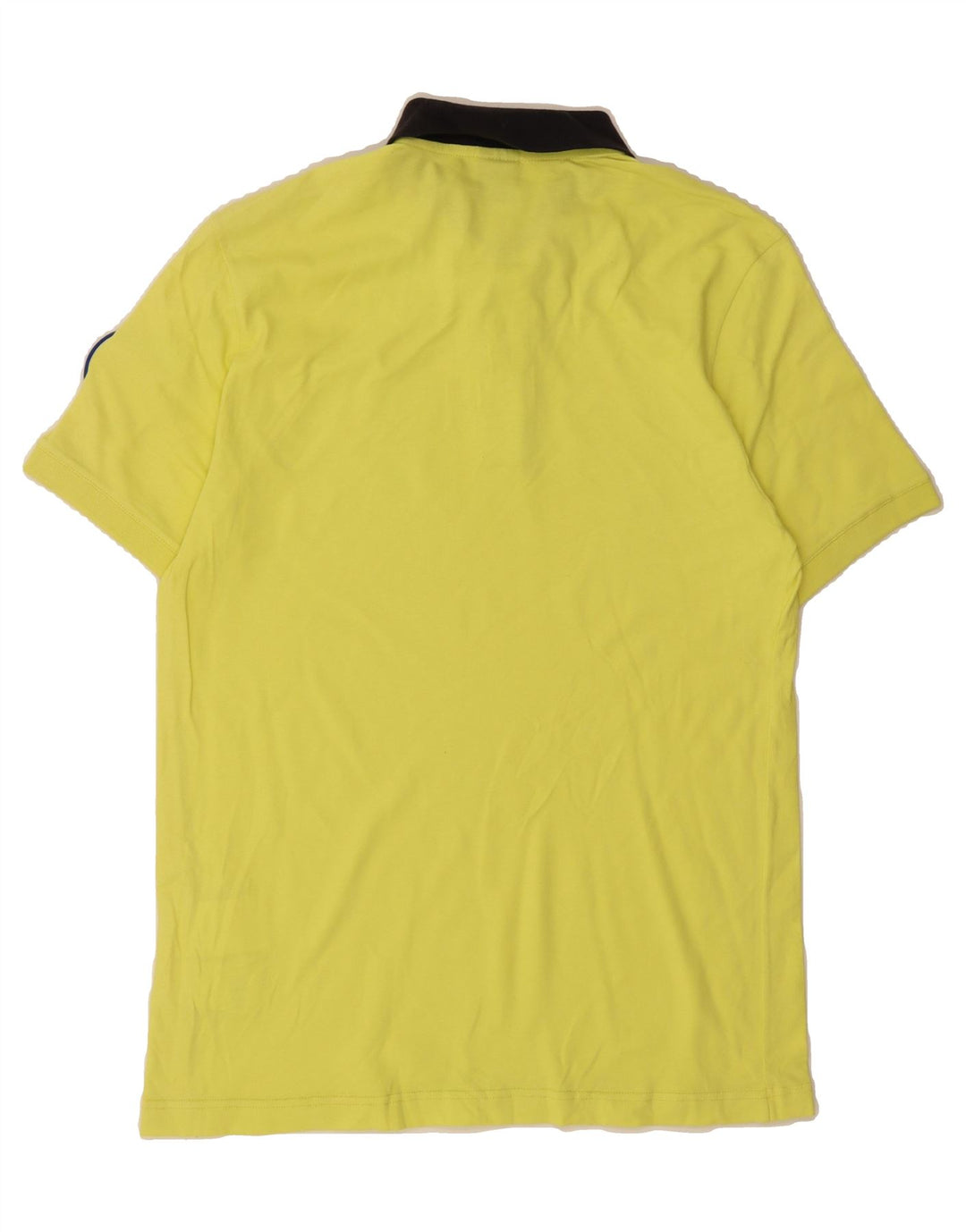 COLMAR Mens Graphic Polo Shirt Large Yellow Cotton Vintage Colmar and Second-Hand Colmar from Messina Hembry 