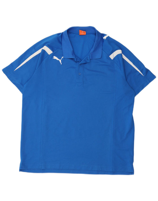 Męska koszulka polo Puma 2XL Niebieski poliester z blokami kolorów