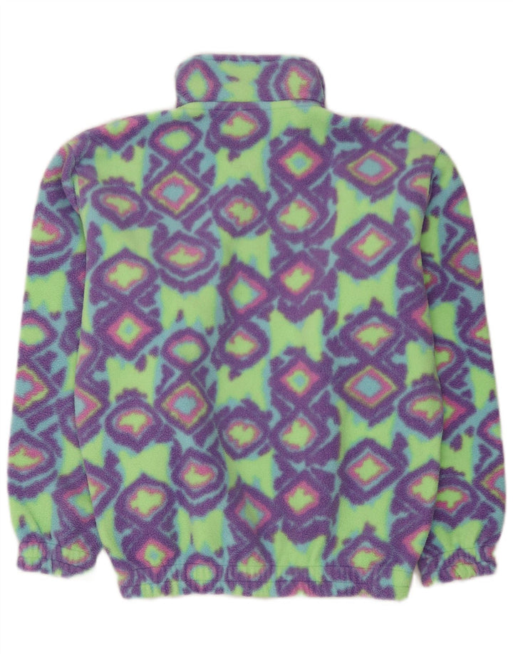Chłopięcy sweter polarowy Fila zapinany na guziki, 13-14 lat, zielony, geometryczny poliester