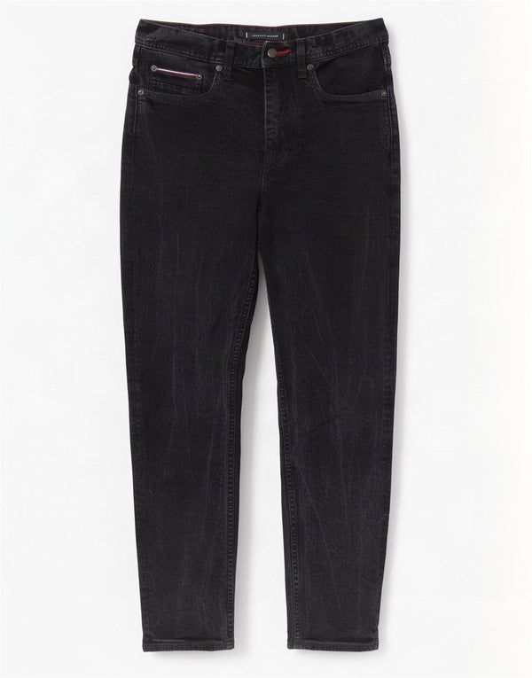 Męskie dżinsy Denton Straight Jeansy Tommy Hilfiger W30 L30 Czarne bawełniane