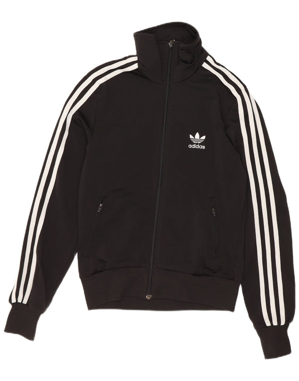 Damska kurtka dresowa Adidas z grafiką EU 36, mała, czarna, poliestrowa
