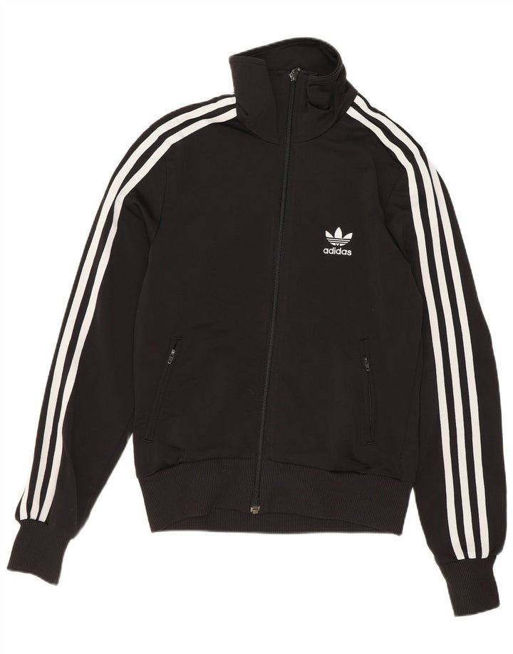 Damska kurtka dresowa Adidas z grafiką EU 36, mała, czarna, poliestrowa