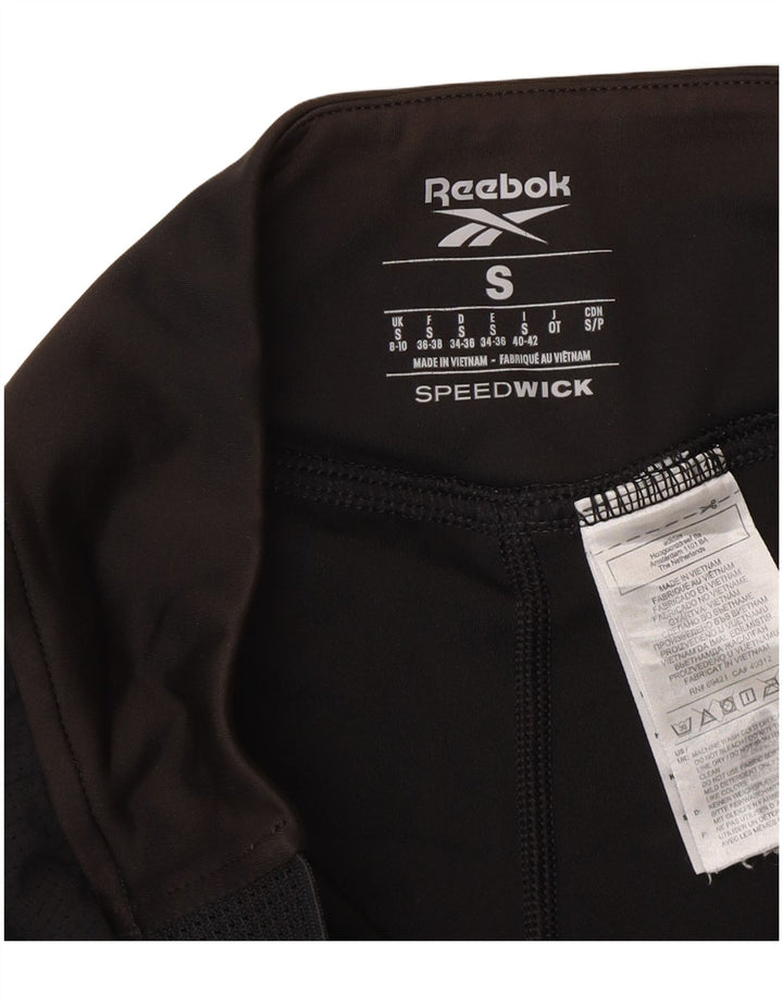 Damskie spodenki sportowe Reebok Speedwick UK 8/10, małe, czarne, poliestrowe