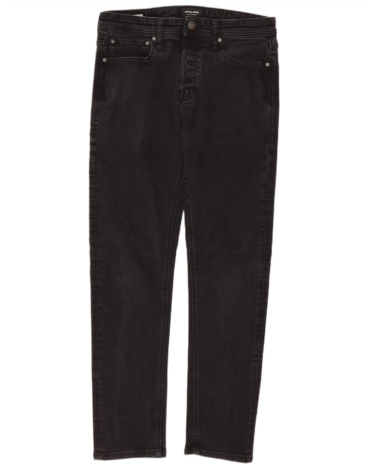 Męskie jeansy typu slim Jack & Jones W32 L32, czarne, bawełniane