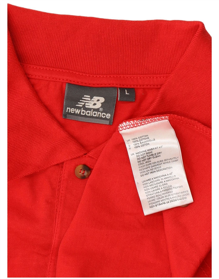 Męska koszulka polo New Balance, duża, czerwona, bawełniana