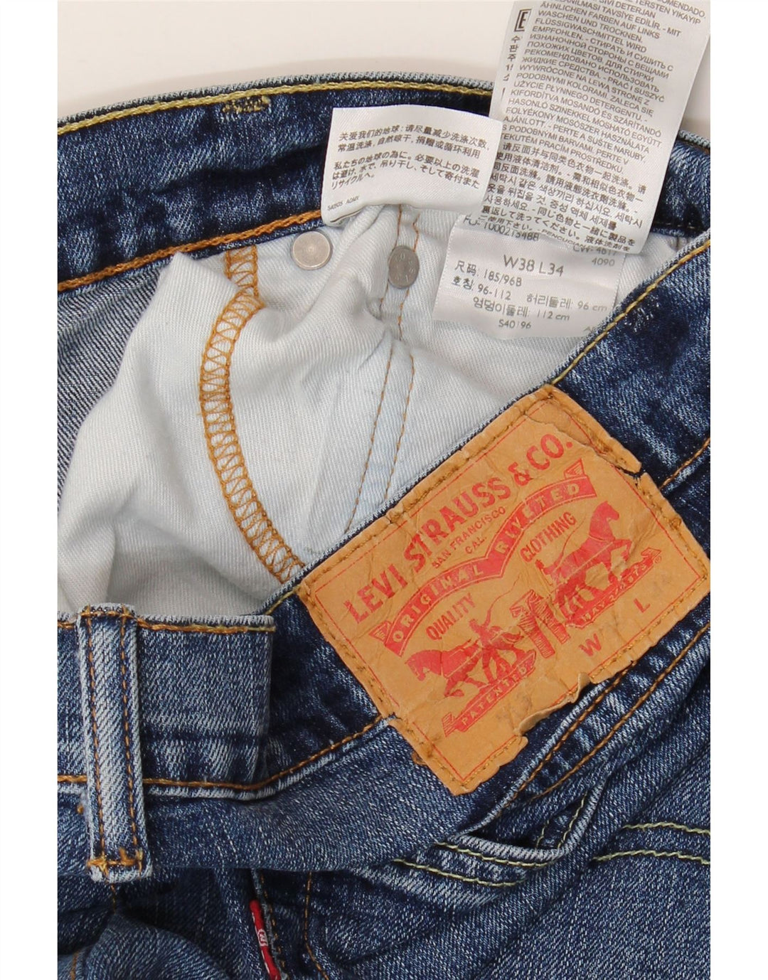 Męskie jeansy Levi's 518 Straight W38 L29 Niebieskie bawełniane