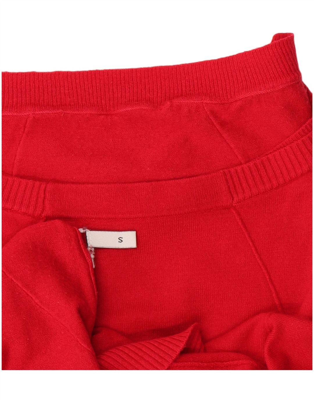 Vintage damski sweter oversize z dekoltem w łódkę UK 10 Small Red
