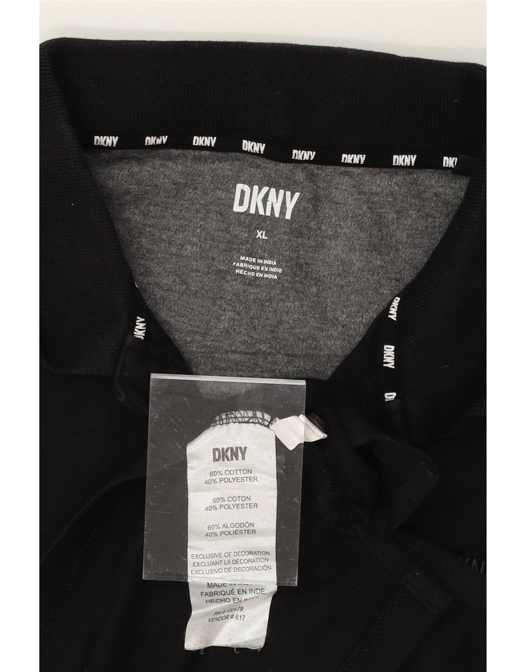 DKNY Mens Polo Shirt XL Black Cotton Vintage Dkny and Second-Hand Dkny from Messina Hembry 