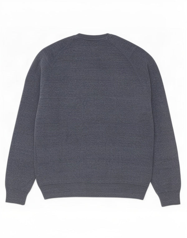Męski sweter Superdry z okrągłym dekoltem, duży, niebieski, bawełniany w cętki