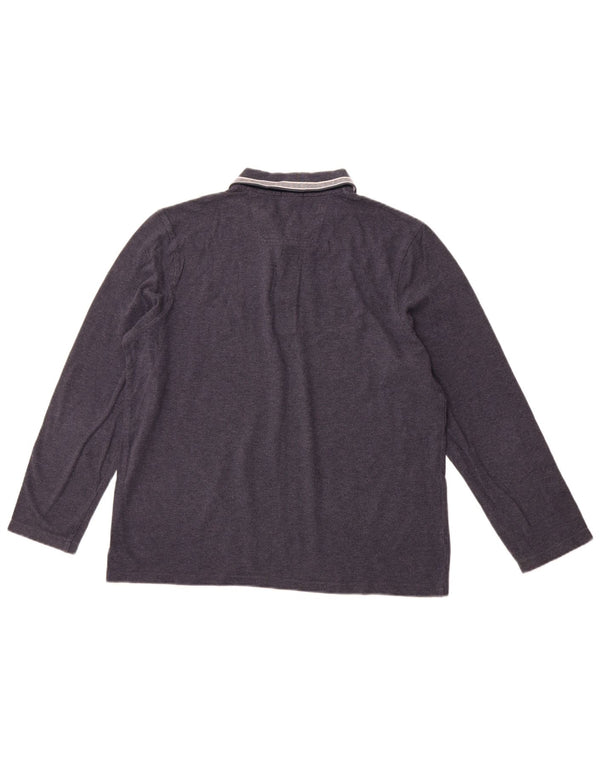 Męska koszulka polo z długim rękawem HUGO BOSS o regularnym kroju XL, granatowa, bawełniana