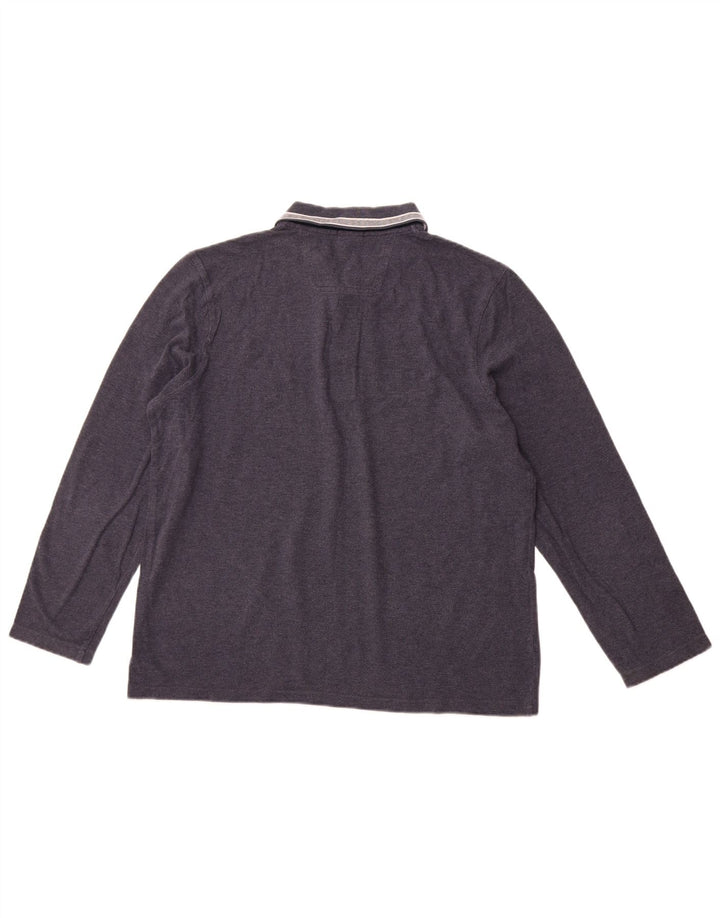 Męska koszulka polo z długim rękawem HUGO BOSS o regularnym kroju XL, granatowa, bawełniana