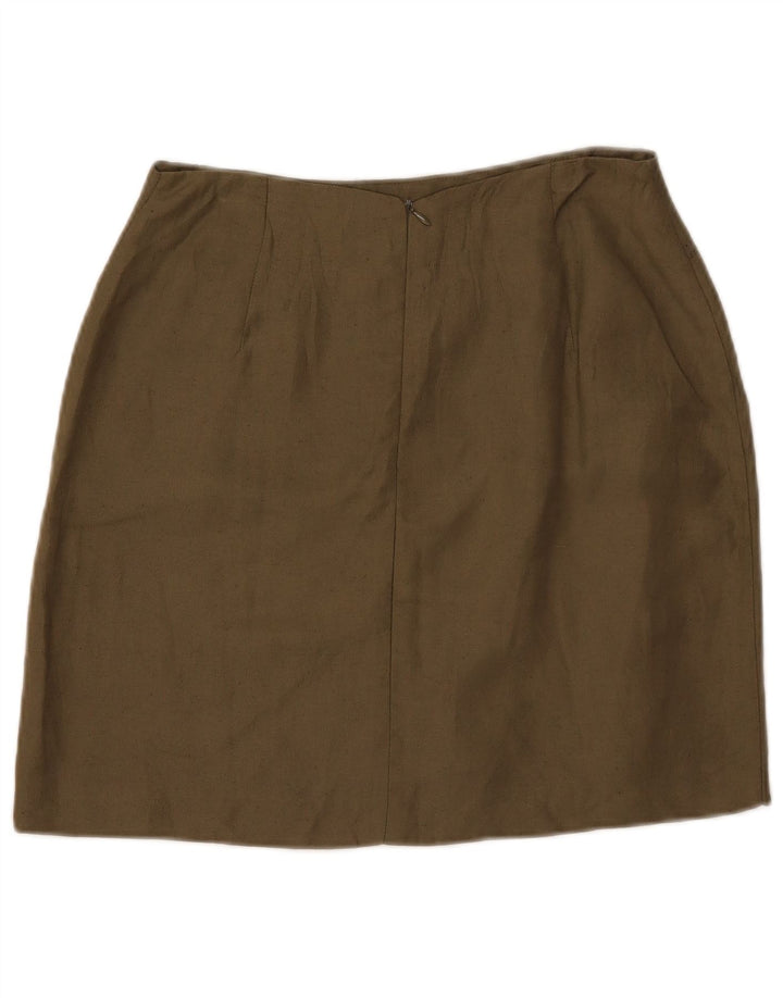 LAURA LINDOR Damska spódniczka mini EU 40 Medium W28 Khaki Poliamid
