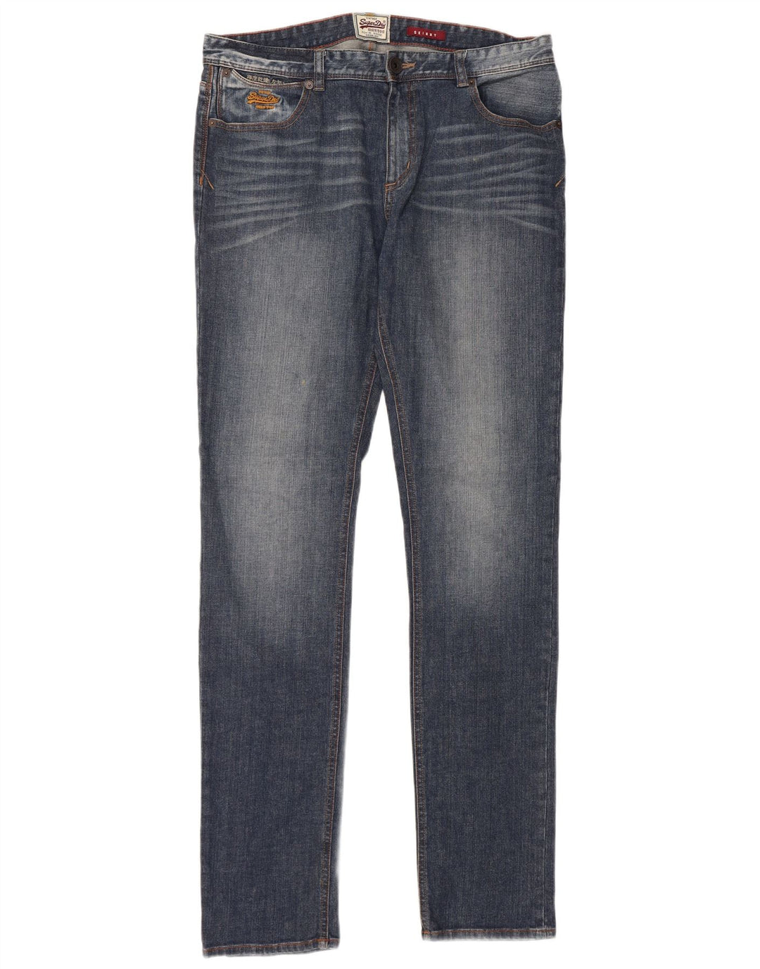 SUPERDRY Męskie jeansy obcisłe W36 L34 Niebieskie bawełniane