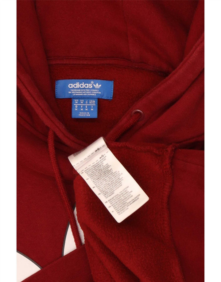 Męska bluza z kapturem Adidas Graphic, średnia bordowa bawełna