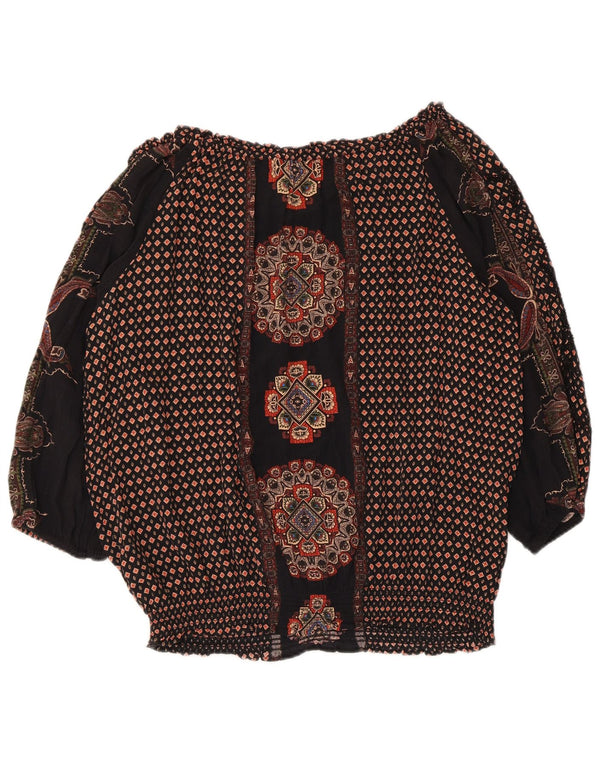 Damska bluzka Desigual z rękawami 3/4 i odkrytymi ramionami, UK 18 XL, czarna paisley