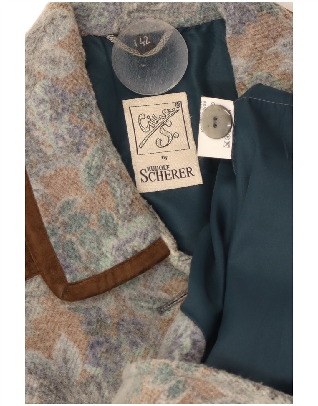 Płaszcz damski w stylu vintage IT 42 Średni wielobarwny kwiatowy akryl