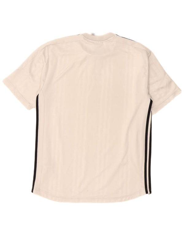Adidas Męski T-shirt Top Średni Biały Poliester