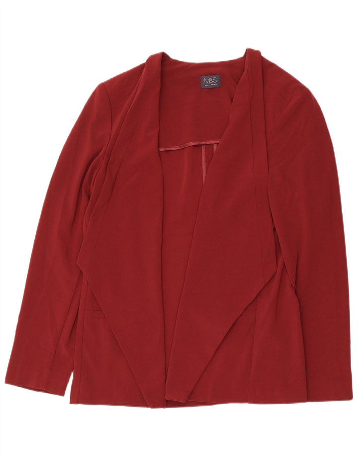 Marks & Spencer Damski sweter rozpinany UK 16, duży, bordowy poliester