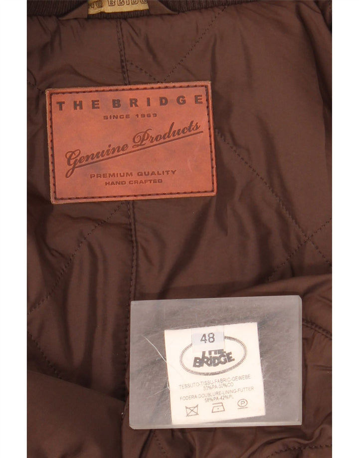 Męski ocieplany płaszcz wiatrówkowy The Bridge IT 48, średni khaki, poliamid