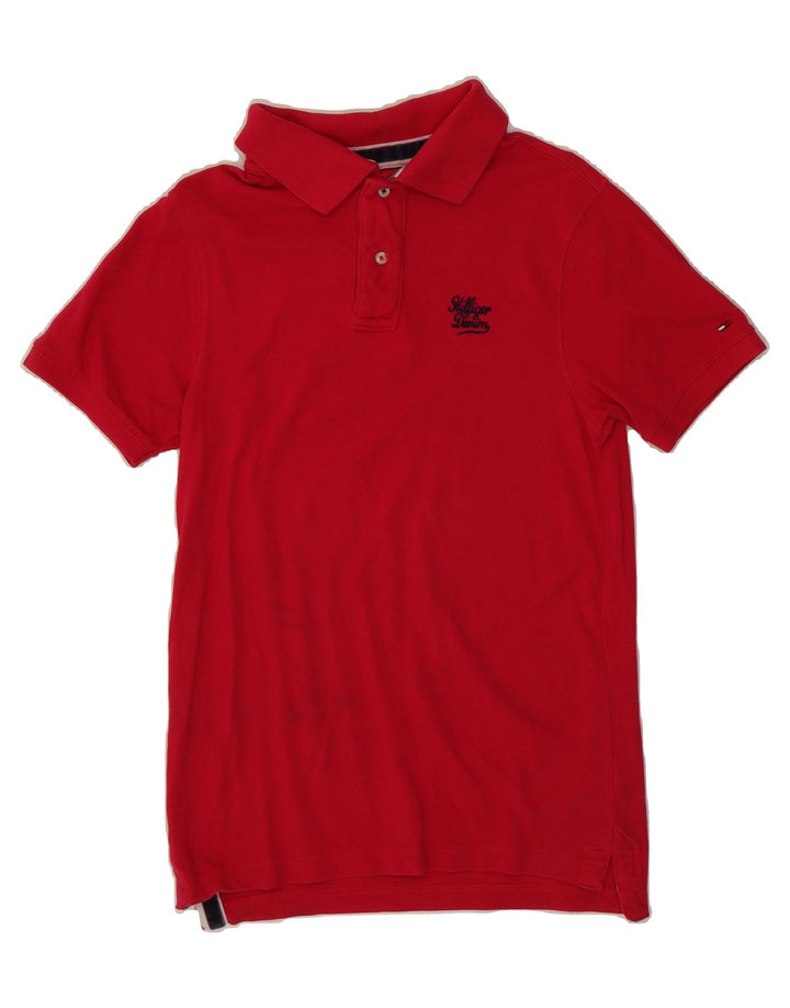 TOMMY HILFIGER Mens Polo Shirt Medium Pink Cotton Vintage Tommy Hilfiger and Second-Hand Tommy Hilfiger from Messina Hembry 