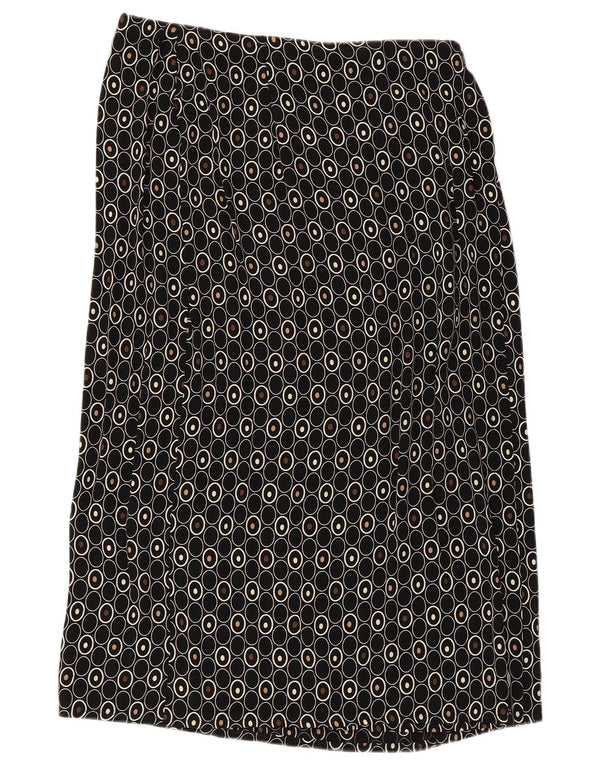 Marks & Spencer Damska prosta spódnica UK 14 Medium W30 Czarna geometryczna