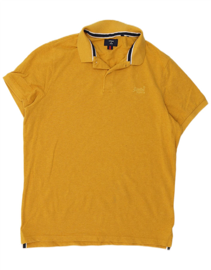 Męska koszulka polo SUPERDRY, duża, żółta, bawełniana