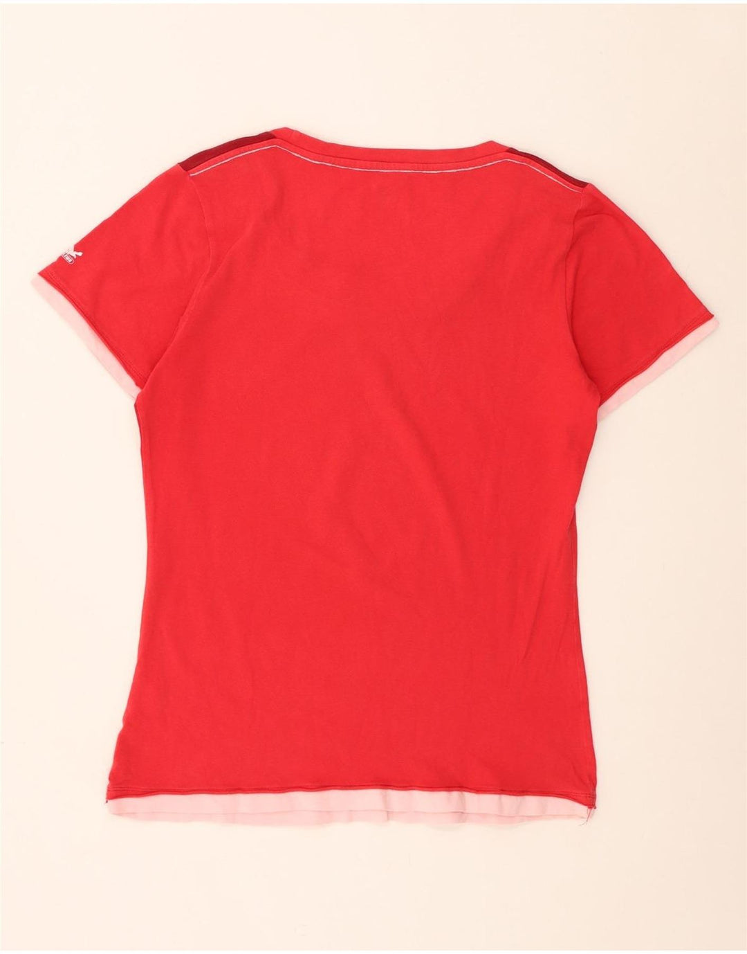 SALEWA T-shirt damski Top UK 14 Średni czerwony w kwiaty
